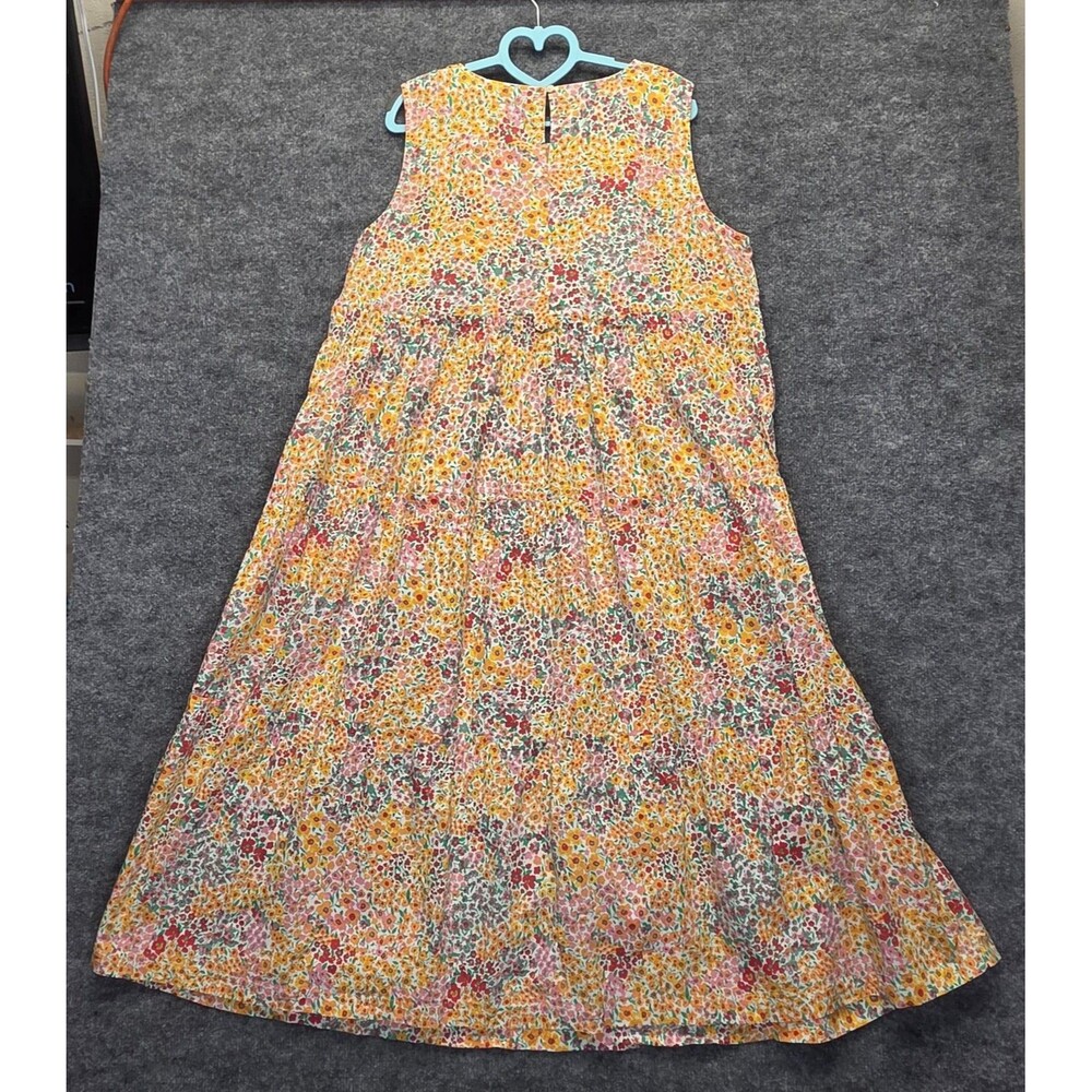 J.Crew Dress Womens 18 Multicolor Floral Sleeveless Tiered Midi Sundress Summer - Picture 5 of 11